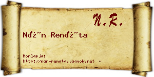 Nán Renáta névjegykártya